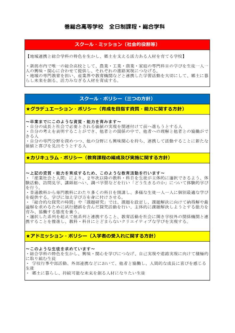 スクールミッション・ポリシー